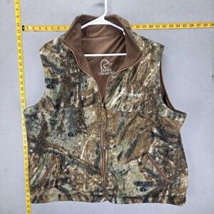 Whitewater Jacket Mens L Camo Ducks Unlimited Fleece Windblocker Reversible